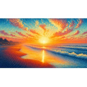 Resim Venspor Noktalama Sanatıyla Gün Batımı Manzarası Temalı Arkaplan Profesyonel Fotoğrafçılık Için 200 x 150 cm Duvar Örtüsü Fon 