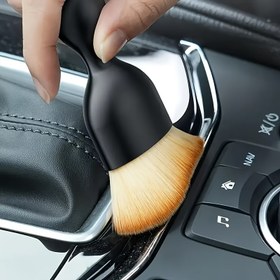 Resim 1 adet Yumuşak Kıllı Araba İçi Temizlik Fırçası - Hava Kanalı, Çatlak ve Gösterge Paneli Toz Alma için Çok Fonksiyonlu Detay Aracı, Elektrik Gerektirmez, Kolay Tutuş İçin Ergonomik Sap, Araç Temizlik Aksesuarları 