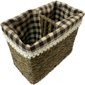 Resim Boho Bazzar Hasır El Yapımı 2 Bölmeli Kaşıklık 18*10*14CM 