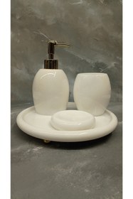Resim X MERMER Mermer Banyo Seti Oval-4 Lü 