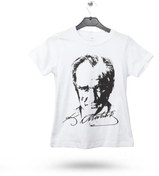 Resim Atatürk Baskılı Penye Kısa Kollu Tişört (Kız-Erkek) 