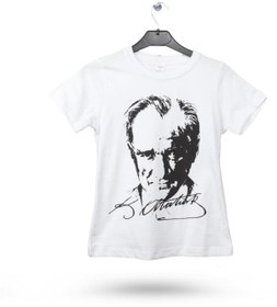 Resim Atatürk Baskılı Penye Kısa Kollu Tişört (Kız-Erkek) 