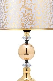 Resim MİNİMAL E-TİCARET & BİLGİ TEKNOLOJİLERİ Omega Gold Chrome Abajur (Spiral Beyaz) 