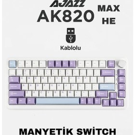 Resim Ak820 Max He Kablolu Mekanik Oyun Klavyesi, Rapid Trigger, Rgb Aydınlatma, Hall Effect 