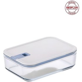 Resim Neoflam Perfect Seal Dikdörtgen Cam Saklama Kabı Bej 2300 ml 