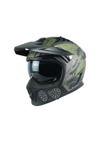 Resim Axxis Hunter SV Toxis C6 Sport Modüler Motosiklet Kaskı Mat Yeşil 