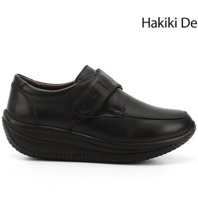 Resim Gönderi R Siyah Dolgu Taban Günlük Hakiki Deri Ayakkabı Siyah 