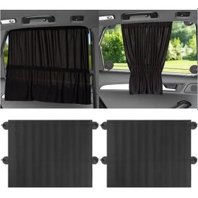 Resim Chuangyinshop 2 Adet Siyah Araba Güneşlik Yan Cam Perde Güneş Koruma Emniyet Perdesi Emici Vantuzlu İç Cam Panel 