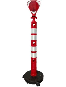 Resim Solar Üçgen Flaşörlü - Plastik Ağırlıklı Yol Dikmesi Seti 11x148 Cm-478 