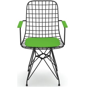 Resim Knsz kafes tel sandalyesi 1 li mazlum syhyşl kolçaklı ofis cafe bahçe mutfak 