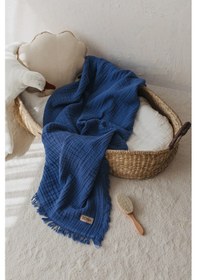 Resim Zeypba Bebek Muslin 4 Katlı Müslin 110x110 CM İndigo 