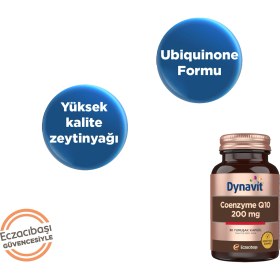 Resim Dynavit Coenzyme Q10 200 Mg 30 Yumuşak Kapsül - Kalp - KoenzimQ10 - Ubikinon 
