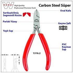 Resim Weber 1316.2 Karbon Çelik Süper Elektronikçi Yan Keski-Yaylı 115 