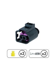 Resim Mor Kilitli Enjektör Soketi 2 Pin Kablosuz 