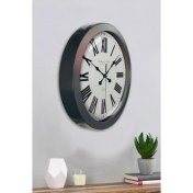 Resim Bahat Salon Ofis Duvar Saati Gri Metal Çerçeve 36 cm 