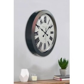 Resim Bahat Salon Ofis Duvar Saati Gri Metal Çerçeve 36 cm 
