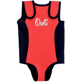 Resim Owli Swimwarm Üşütmeyen Bebek Mayosu Kırmızı - Siyah 