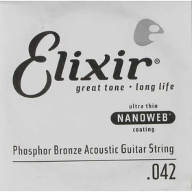 Resim Elixir 14142 Nanoweb Phosphor Bronze Tek Akustik Gitar Teli (42) 