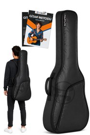 Resim Fourtune Luca Siyah Klasik Gitar Kılıfı Kalın Taşıma Çantası (Eğitim Metodu Hediye) 