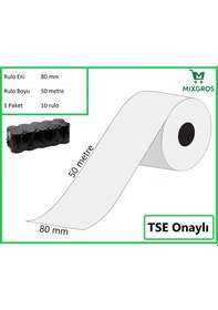 Resim 80x50 Metre Termal Yazarkasa Ve Adisyon Rulosu 10 Adet 