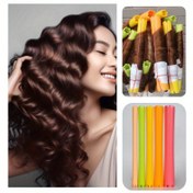 Resim 6 adet/paket 5 Boyut Soğuk Perma Çubukları Uzatılmış Standart Çubuk Fransız Saç Bukle Perma Araçları Tam Set Uzun Bukle Uzun Yeni Boş 