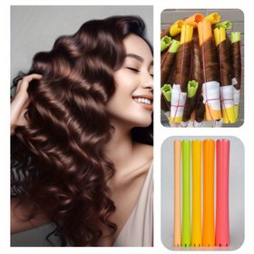 Resim 6 adet/paket 5 Boyut Soğuk Perma Çubukları Uzatılmış Standart Çubuk Fransız Saç Bukle Perma Araçları Tam Set Uzun Bukle Uzun Yeni Boş 