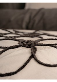 Resim Cotton Box Nakışlı Ranforce Çift Kişilik Nevresim Takımı Panos Kahve Kahverengi 