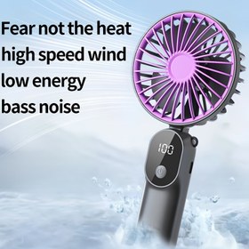 Resim Kişisel Taşınabilir El Fanı - 1200mAh Pil ile USB Şarj Edilebilir, Sessiz Çalışma ve Hızlı Soğutma, Seyahat, Kamp, Ofis, Ev için Hafif Mini Fan - Kadınlar & Erkekler İçin İdeal Hediye (Siyah/Mor Detaylarla) - USB Güçlü Cihazlarla Uyumlu, Portatif Fan, Ofis Konforu, Şık Tasarım, Dayanıklı Yapım, Açık Hava Tutkunları 