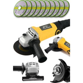 Resim Spech Power Amerikan Bakır Sargılı 6 Kademeli Gövde Devir Ayarlı 1200 W 115 mm Kuyruklu Taşlama Makinası 10 Taş Hediyeli 