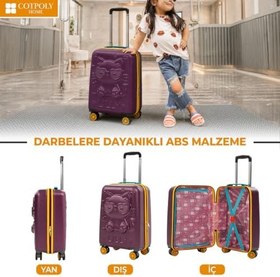 Resim Cotpoly Kabin Boy ABS Çocuk Çocuk Valizi ve Çocuk Bavulu - Nasa Lilly Hafif Küçük Boy Seyahat Çantası, 360 Derece Tekerlekli Kız Erkek Valiz 55cm 