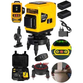 Resim Graizer Alman 128 Vf 12 Köşe Otomatik Hizalama Lazer Metre 360 Derece Yatay Dikey Çapraz Kumandalı Çantalı 