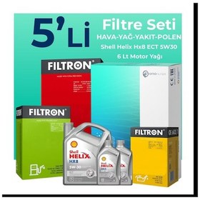 Resim Filtron Volvo S80 2.0 Dizel Filtre Bakım Seti Shell Motor Yağlı (2011-2016) 5 Li 