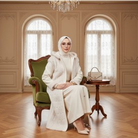 Resim MODA S&S BZLİNE Kürklü kapüşonlu kaşe kaban 
