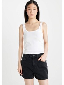 Resim Defacto Mom Fit Yüksek Bel Dar Paça Jean Şort C0685AX24SMNM40 Siyah 