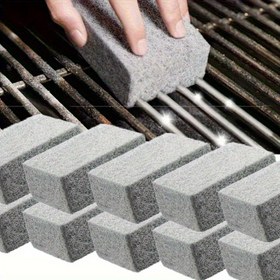 Resim 10 Adet Yeniden Kullanılabilir BBQ Izgara Temizleme Tuğlaları - Inatçı Yağ ve Kir Çıkarma için Ağır Hizmet Tipi Polipropilen Sünger Bloklar, Dökme Demir, Paslanmaz Çelik, Emaye Izgaralar & Griddleler için Çok Yüzeyli Güvenli (10cm), Ergonomik Blok Tasarım 