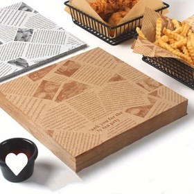 Resim 50/100 adet Yağ Geçirmez Kağıt Desenli Ped Kağıdı Yağ Geçirmez, Patates Kızartması, Burger, Placemat Kağıdı, Atıştırmalık Tabak Yağ Emici Kağıt 