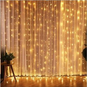 Resim Fioplus Kumandalı 8 Ayrı Moda Sahip 3MX3M ( 300 cm x 300CM ) Perde LED Peri LED USB 