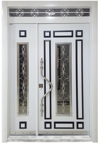 Resim 0161 Beyaz Ferforjeli Apartman Kapısı, Bina Kapısı 