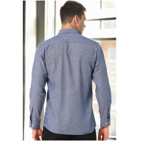 Resim G674 Dewberry Erkek Gömlek-kot Mavisi-4 Kot Mavisi-4 