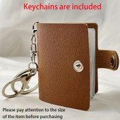 Resim Anahtarlık ile vintage mini 5.08cm suni deri fotoğraf albümü - Anılar için klasik kahverengi hatıra kitabı, seyahat dostu tasarım, sağlam metal halka ile kolay bir şekilde bağlanabilir, küçük fotoğraf depolama çözümü|Vintage Tasarım|Dayanıklı Plastik Kapak 