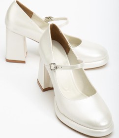 Resim Dilimler Ayakkabı Kadın Kalın Platform Topuklu Ayakkabı Suni Deri Baretli 