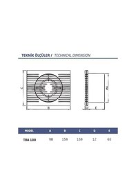 Resim Fansan Line-100 Sessiz Banyo/Tuvalet Aspiratörü 220V Ac - 100 Mm 