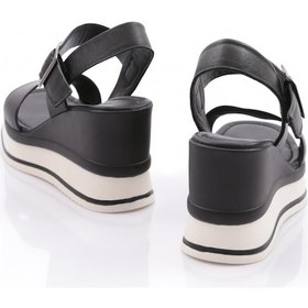 Resim Dgn 400-24170 Kadin Mega Kalin Taban Sandalet Siyah 