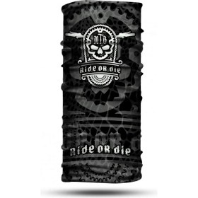 Resim Ride Or Die Kuru Kafa Desenli Dikişsiz Dijital Baskı Baf Buff Bandana Boyunluk 