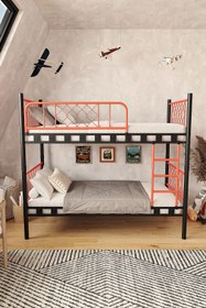 Resim ARGİMO Metis Genç Çocuk Yatak Odası Metal Ranza Ve Karyola 90x190 