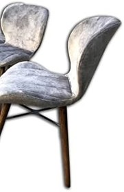 Resim Sandalye 12519 LİLY Model Kayın RETRO Ceviz Papel Sırt Dökme sünger Ort El yapım 