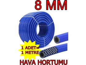 Resim Sel Kompresör Hava Hortumu 1 mt 8 mm Mavi - Thermo Oksijen Hava Hortumu 
