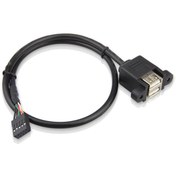 Resim 9 Pin Usb To 2X Usb A Dişi Panel Tipi Kablo - 20Cm Diğer