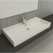 Resim Bocchi Milano Lavabo 100 Cm Mat Beyaz 1378-002-0126 