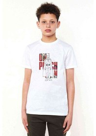 Resim Tshirthane Anime One Punch Man Baskılı Unisex Çocuk Beyaz T-Shirt (534794533) 
